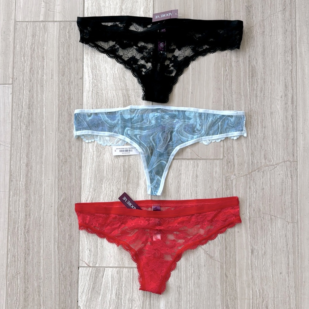 BRAND NEW set of 3 AdoreMe sexy thong panties